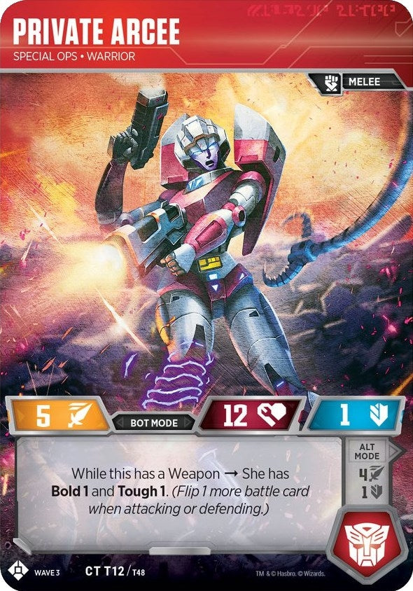 Image for Private Arcee - Special Ops Warrior (War for Cybertron: Siege I) (T12) - Transformers TCG