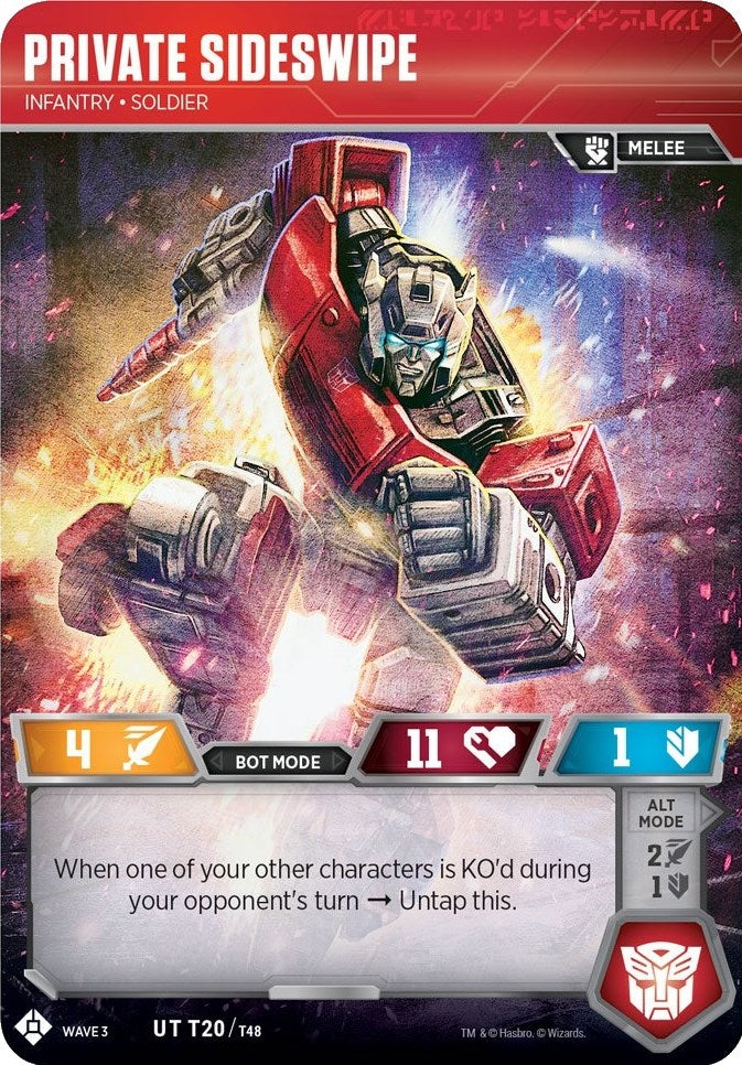 Image for Private Sideswipe - Infantry Soldier (War for Cybertron: Siege I) (T20) - Transformers TCG