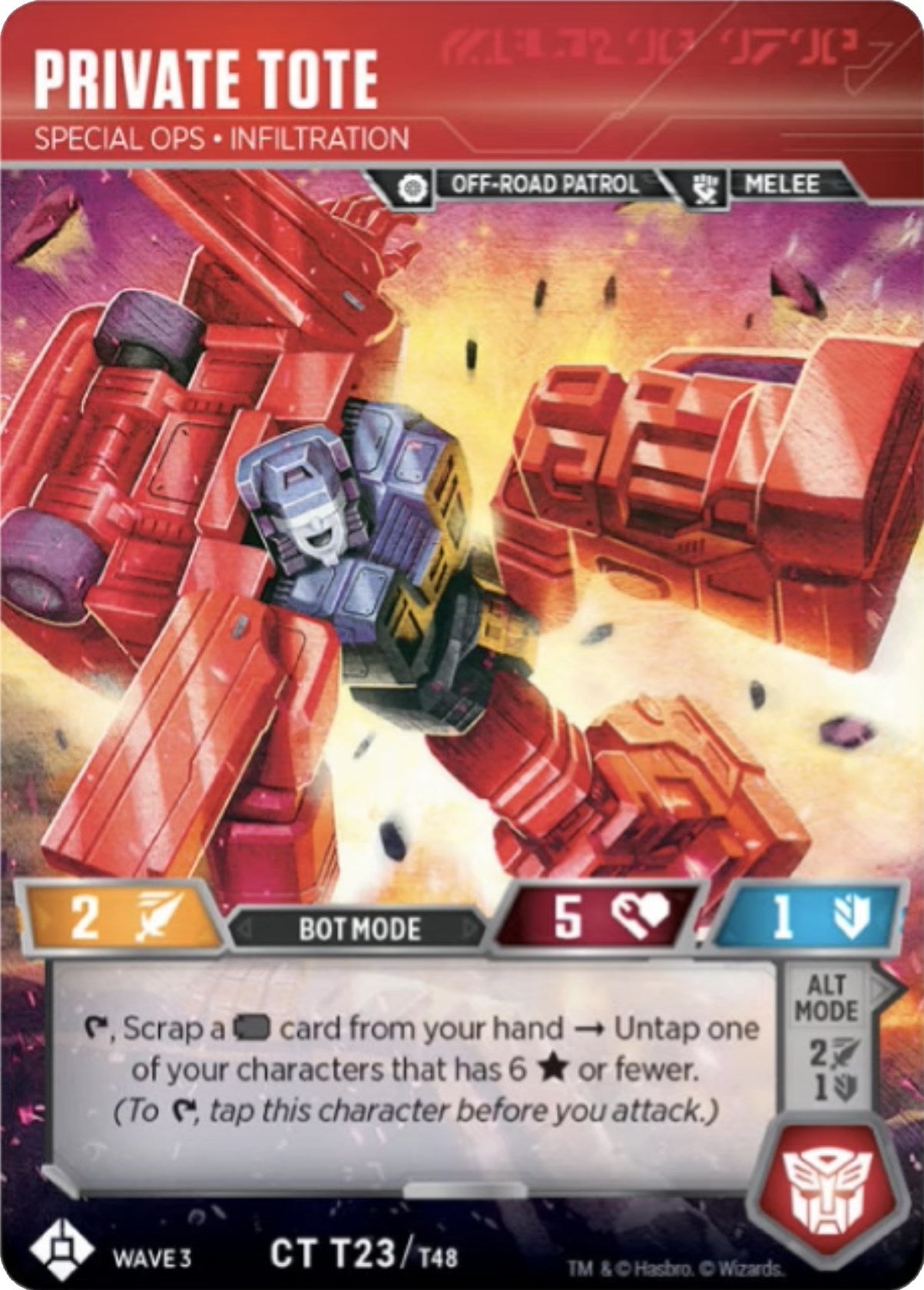 Image for Private Tote - Special Ops Infiltration (War for Cybertron: Siege I) (T23) - Transformers TCG