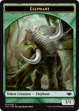 Image for Elephant // Spirit Double-Sided Token (Modern Horizons) (12 // 16) - Magic: The Gathering