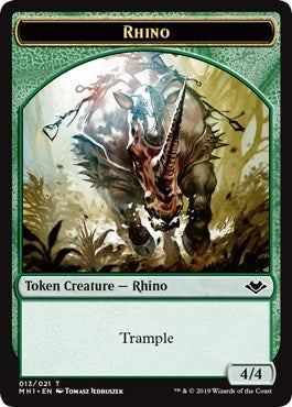 Image for Rhino // Spirit Double-Sided Token (Modern Horizons) (13 // 16) - Magic: The Gathering