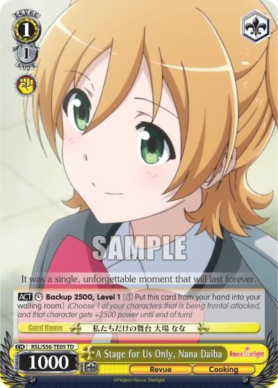 Image for A Stage for Us Only, Nana Daiba (Revue Starlight) (RSL/S56-TE05 TD) - Weiss Schwarz