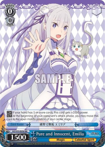 Image for Pure and Innocent, Emilia (Re:ZERO Vol.2) (RZ/S55-E056 RR) - Weiss Schwarz