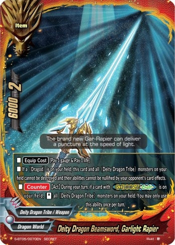 Image for Deity Dragon Beamsword, Garlight Rapier (War of Dragods) (S-BT05/0070EN) - Future Card BuddyFight