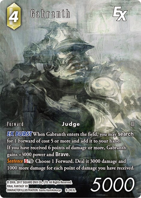 Image for Gabranth EX (Full Art) (Opus IX) (9-063L) - Final Fantasy TCG