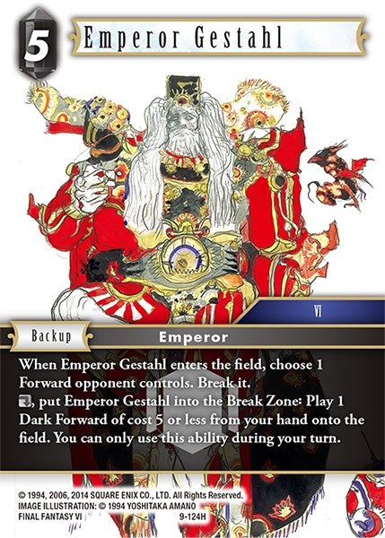Image for Emperor Gestahl (Opus IX) (9-124H) - Final Fantasy TCG