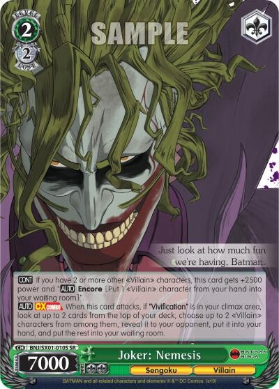 Image for Joker: Nemesis (SR) (Batman Ninja) (BNJ/SX01-010S SR) - Weiss Schwarz