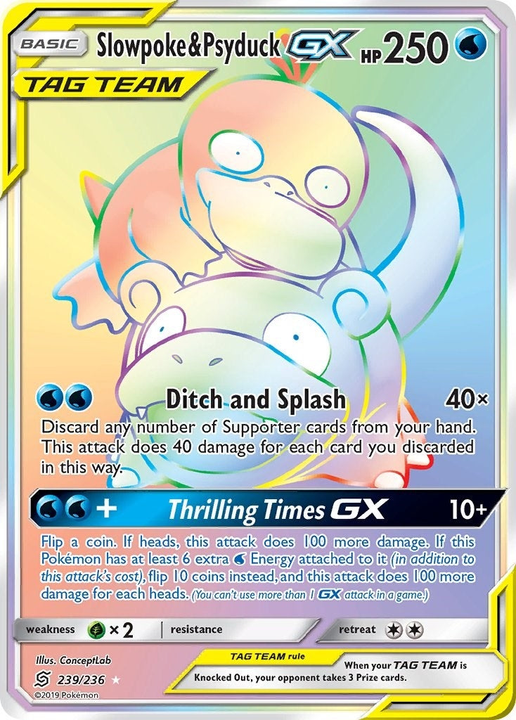 Image for Slowpoke & Psyduck GX (Secret) (SM - Unified Minds) (239/236) - Pokemon