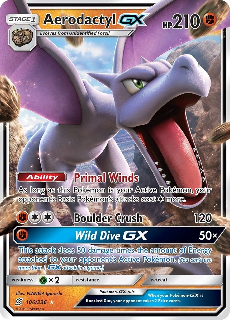 Image for Aerodactyl GX (SM - Unified Minds) (106/236) - Pokemon