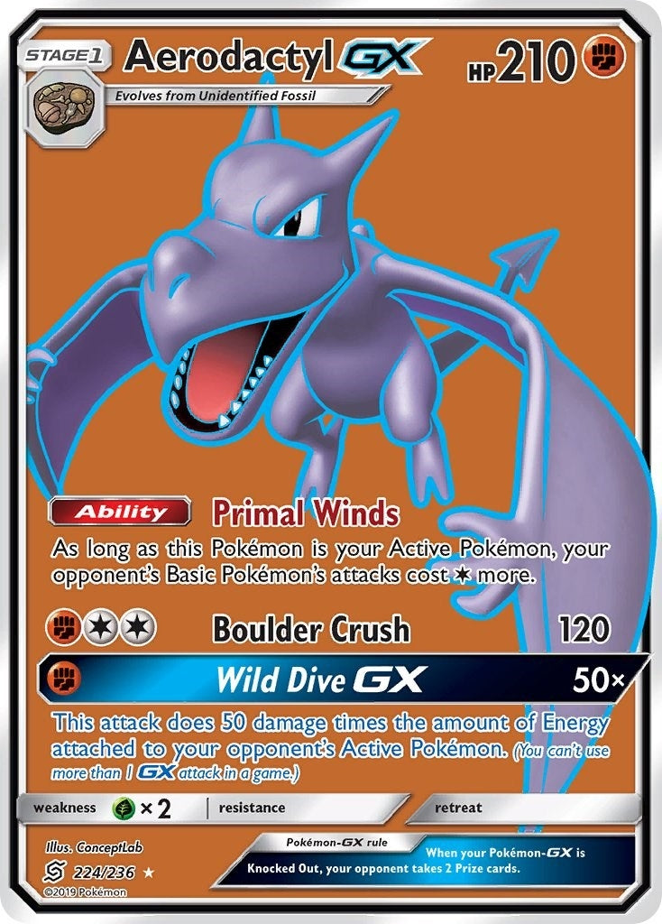 Image for Aerodactyl GX (Full Art) (SM - Unified Minds) (224/236) - Pokemon