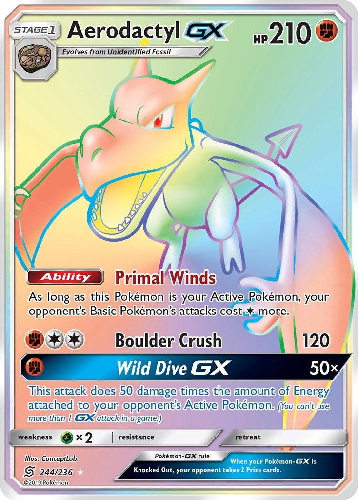 Image for Aerodactyl GX (Secret) (SM - Unified Minds) (244/236) - Pokemon