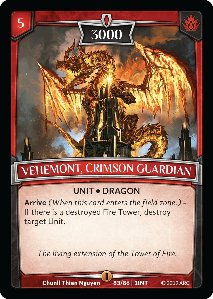 Image for Vehemont, Crimson Guardian (Intro Decks - 2019) (83/86 | 1INT) - Argent Saga TCG