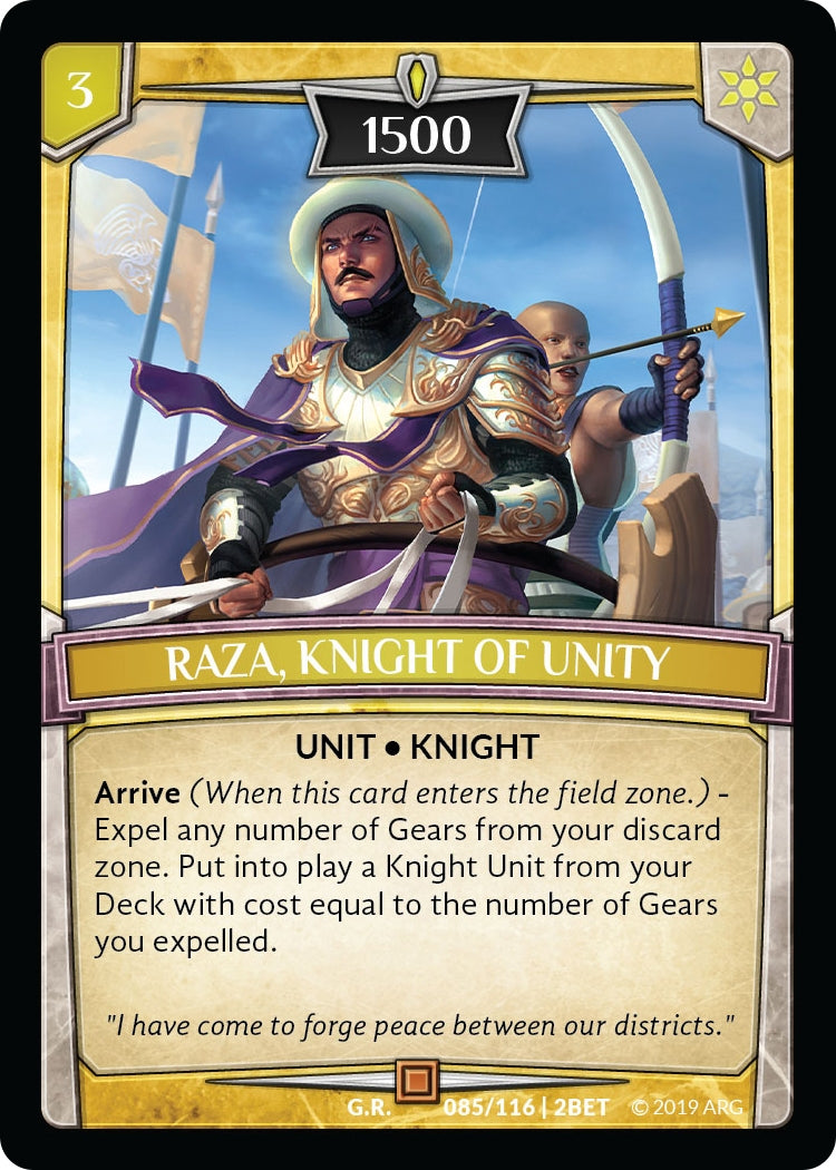 Image for Raza, Knight of Unity (Betrayal) (85/116 | 2BET) - Argent Saga TCG