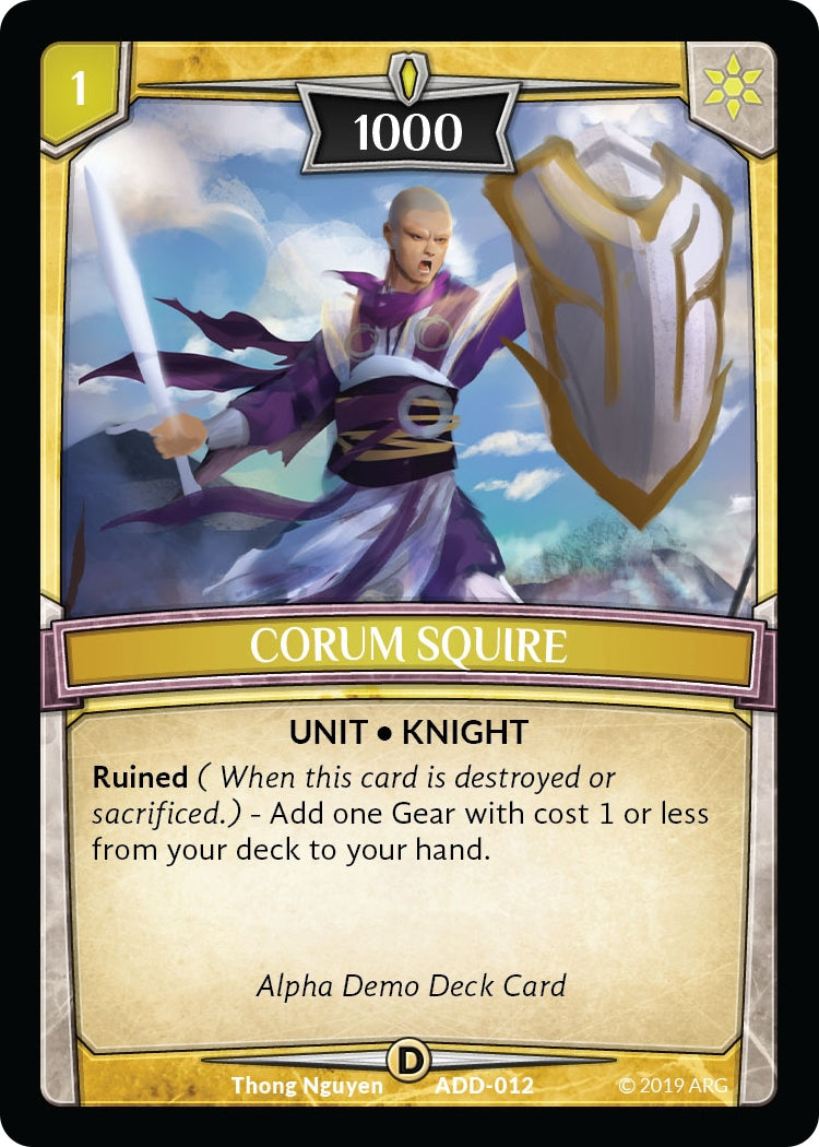 Image for Corum Squire (Alpha Demo Intro Decks) (ADD-012) - Argent Saga TCG