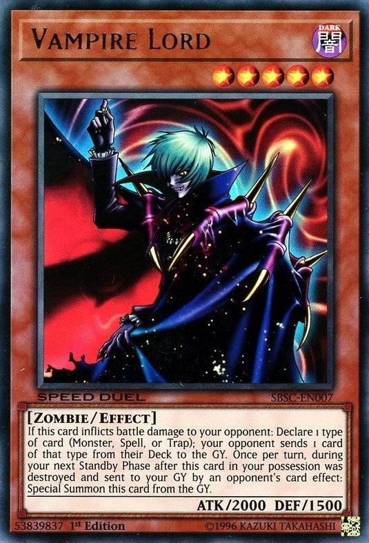 Image for Vampire Lord (Speed Duel: Scars of Battle) (SBSC-EN007) - YuGiOh