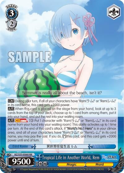 Image for Tropical Life in Another World, Rem (Re:ZERO Vol.2) (RZ/S55-E060 RR) - Weiss Schwarz