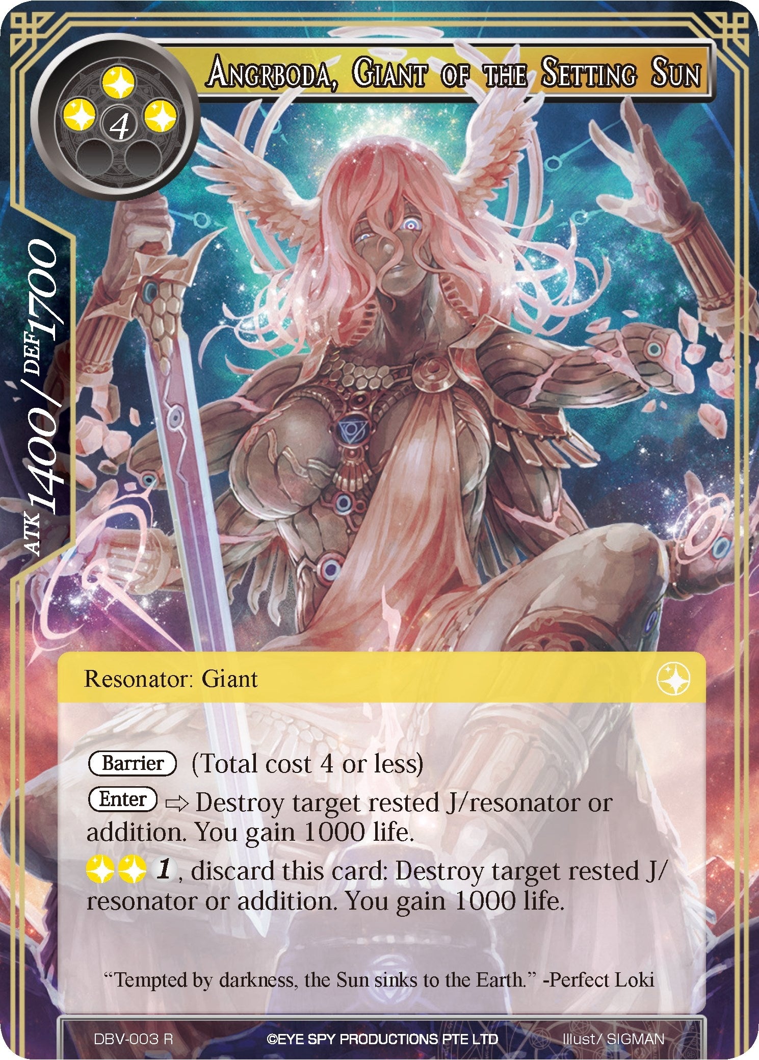 Image for Angrboda, Giant Of The Setting Sun (The Decisive Battle of Valhalla) (DBV-003) - Force of Will