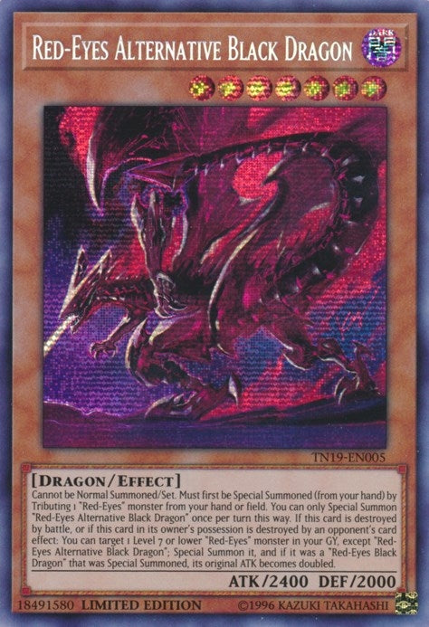 Image for Red-Eyes Alternative Black Dragon (2019 Gold Sarcophagus Tin) (TN19-EN005) - YuGiOh