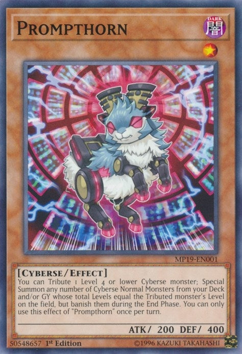 Image for Prompthorn (2019 Gold Sarcophagus Tin Mega Pack) (MP19-EN001) - YuGiOh