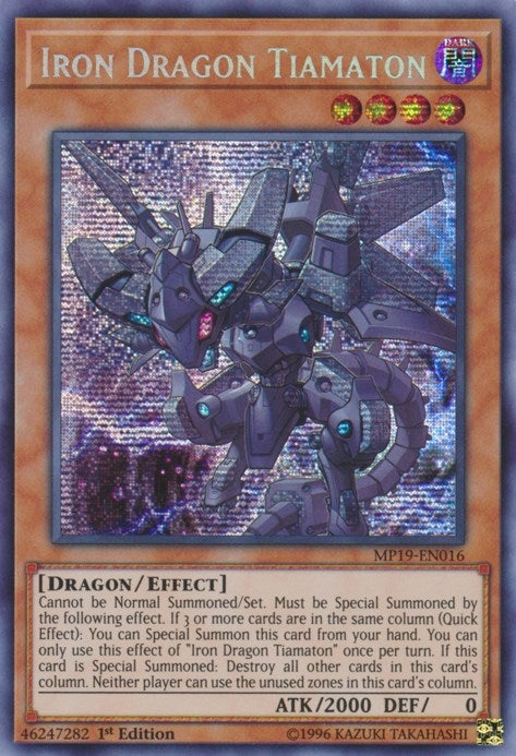 Image for Iron Dragon Tiamaton (2019 Gold Sarcophagus Tin Mega Pack) (MP19-EN016) - YuGiOh