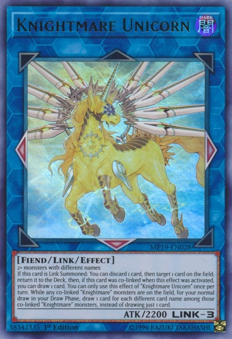 Image for Knightmare Unicorn (2019 Gold Sarcophagus Tin Mega Pack) (MP19-EN028) - YuGiOh