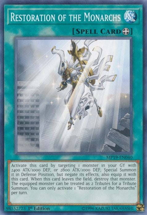 Image for Restoration of the Monarchs (2019 Gold Sarcophagus Tin Mega Pack) (MP19-EN040) - YuGiOh