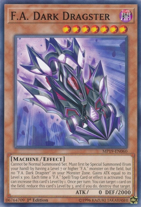Image for F.A. Dark Dragster (2019 Gold Sarcophagus Tin Mega Pack) (MP19-EN060) - YuGiOh