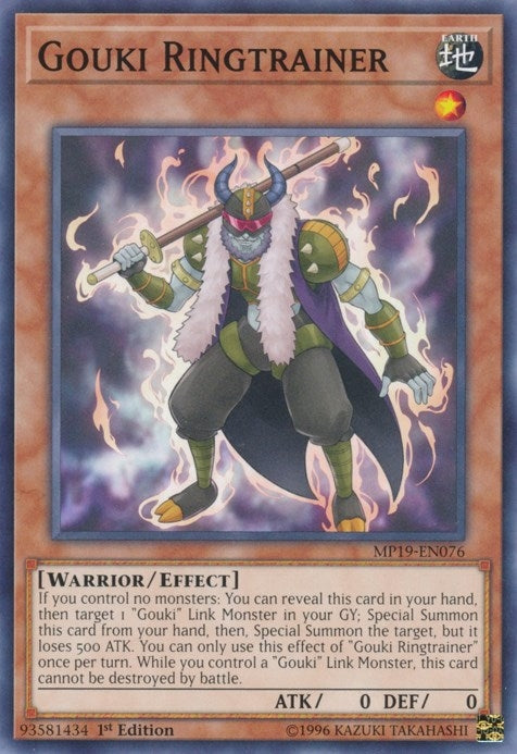 Image for Gouki Ringtrainer (2019 Gold Sarcophagus Tin Mega Pack) (MP19-EN076) - YuGiOh
