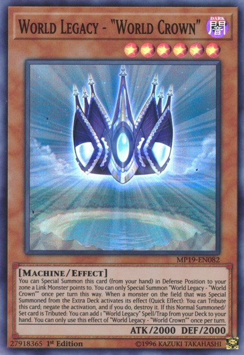 Image for World Legacy - "World Crown" (2019 Gold Sarcophagus Tin Mega Pack) (MP19-EN082) - YuGiOh
