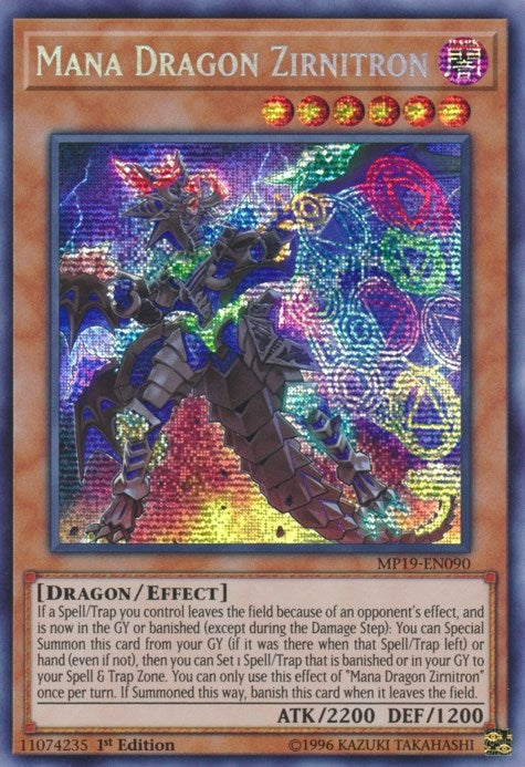 Image for Mana Dragon Zirnitron (2019 Gold Sarcophagus Tin Mega Pack) (MP19-EN090) - YuGiOh