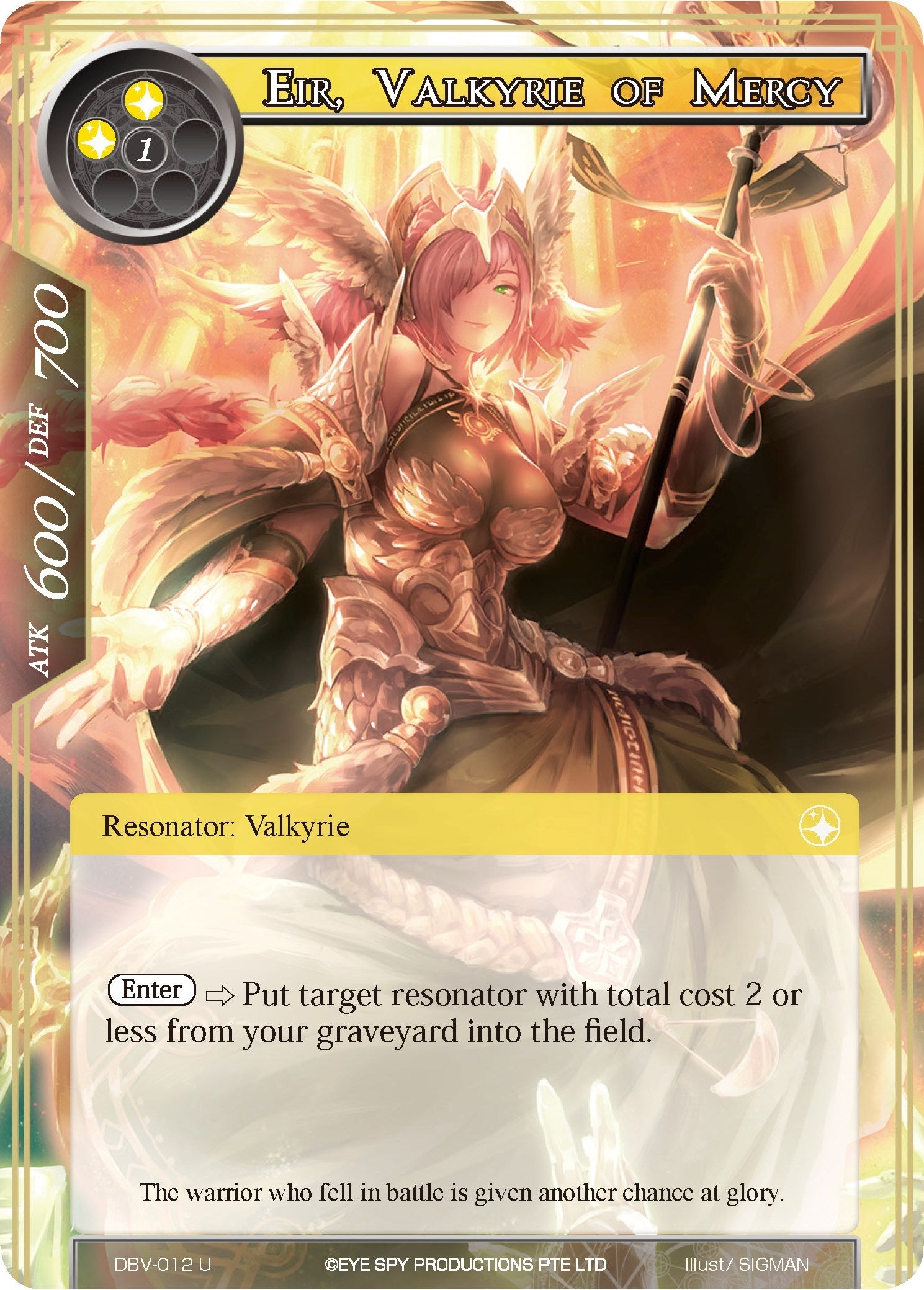 Image for Eir, Valkyrie of Mercy (The Decisive Battle of Valhalla) (DBV-012) - Force of Will
