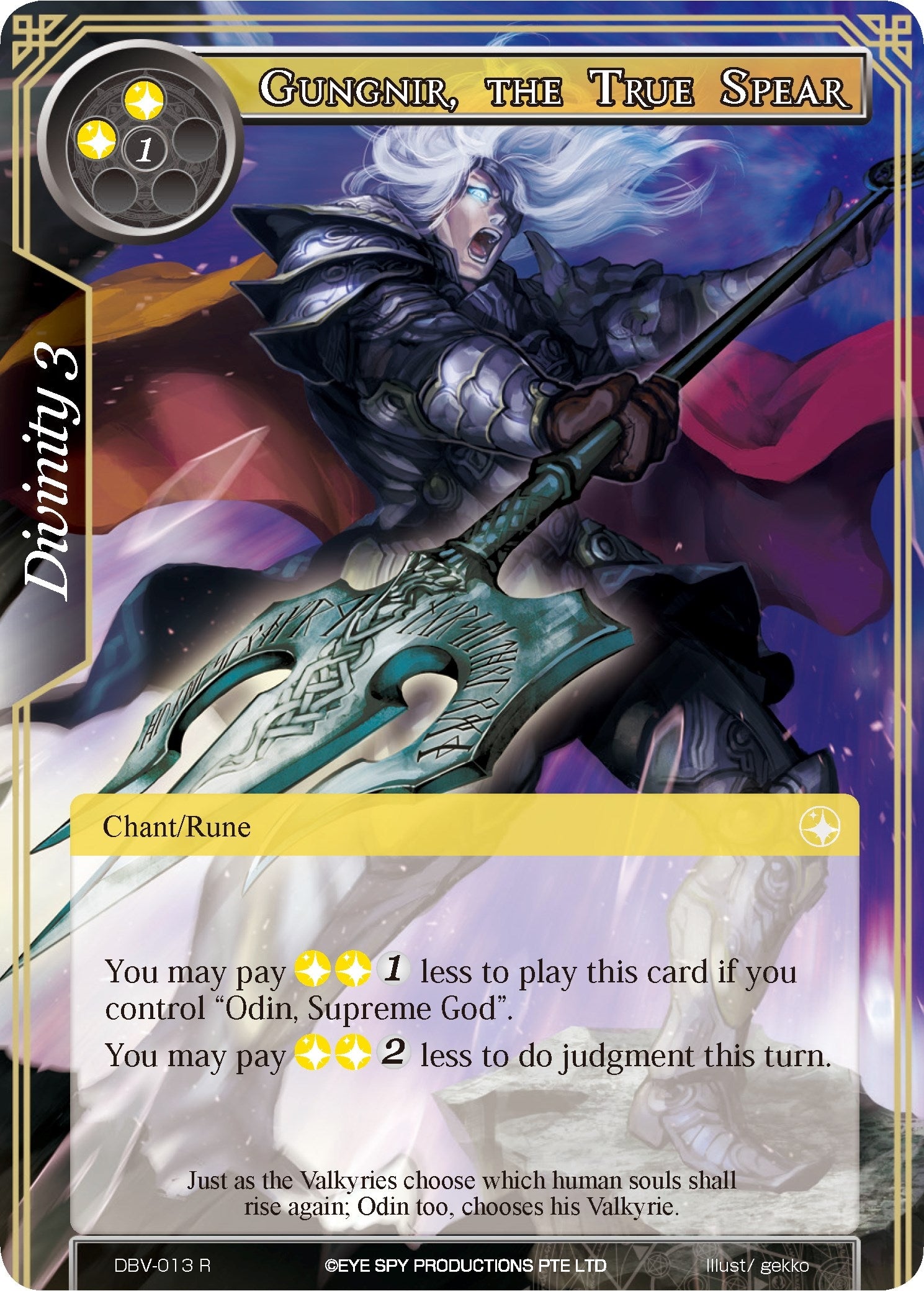Image for Gungnir, the True Spear (The Decisive Battle of Valhalla) (DBV-013) - Force of Will