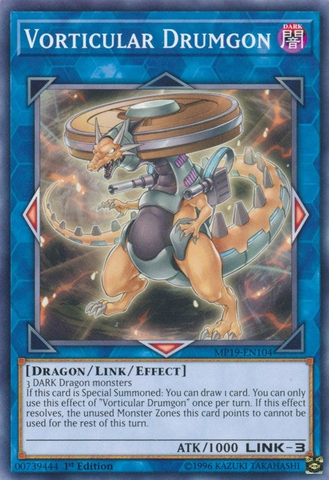 Image for Vorticular Drumgon (2019 Gold Sarcophagus Tin Mega Pack) (MP19-EN104) - YuGiOh