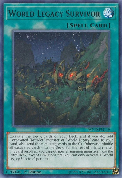 Image for World Legacy Survivor (2019 Gold Sarcophagus Tin Mega Pack) (MP19-EN119) - YuGiOh