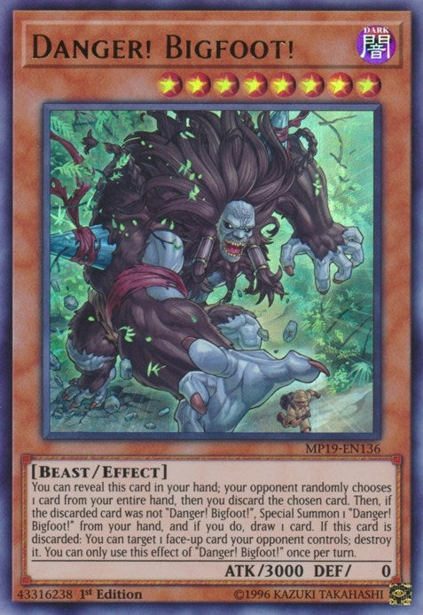 Image for Danger! Bigfoot! (2019 Gold Sarcophagus Tin Mega Pack) (MP19-EN136) - YuGiOh