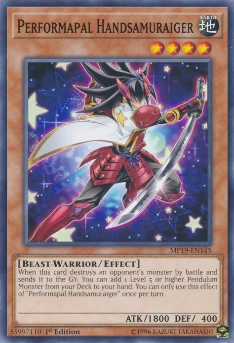 Image for Performapal Handsamuraiger (2019 Gold Sarcophagus Tin Mega Pack) (MP19-EN145) - YuGiOh