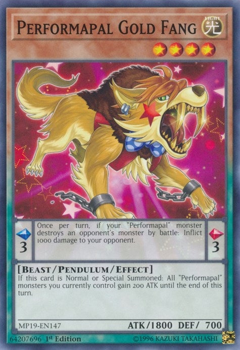 Image for Performapal Gold Fang (2019 Gold Sarcophagus Tin Mega Pack) (MP19-EN147) - YuGiOh