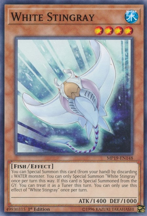 Image for White Stingray (2019 Gold Sarcophagus Tin Mega Pack) (MP19-EN148) - YuGiOh