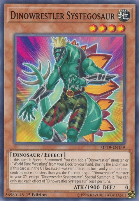 Image for Dinowrestler Systegosaur (2019 Gold Sarcophagus Tin Mega Pack) (MP19-EN159) - YuGiOh