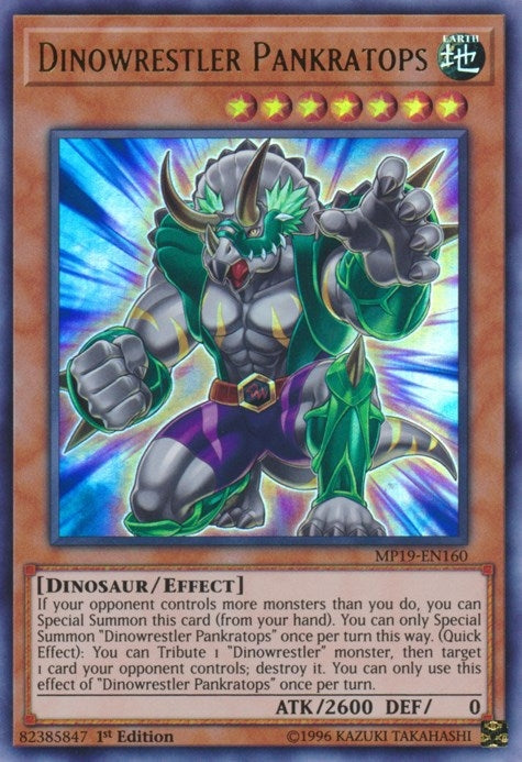 Image for Dinowrestler Pankratops (2019 Gold Sarcophagus Tin Mega Pack) (MP19-EN160) - YuGiOh
