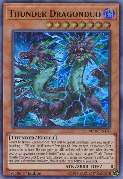 Image for Thunder Dragonduo (2019 Gold Sarcophagus Tin Mega Pack) (MP19-EN170) - YuGiOh