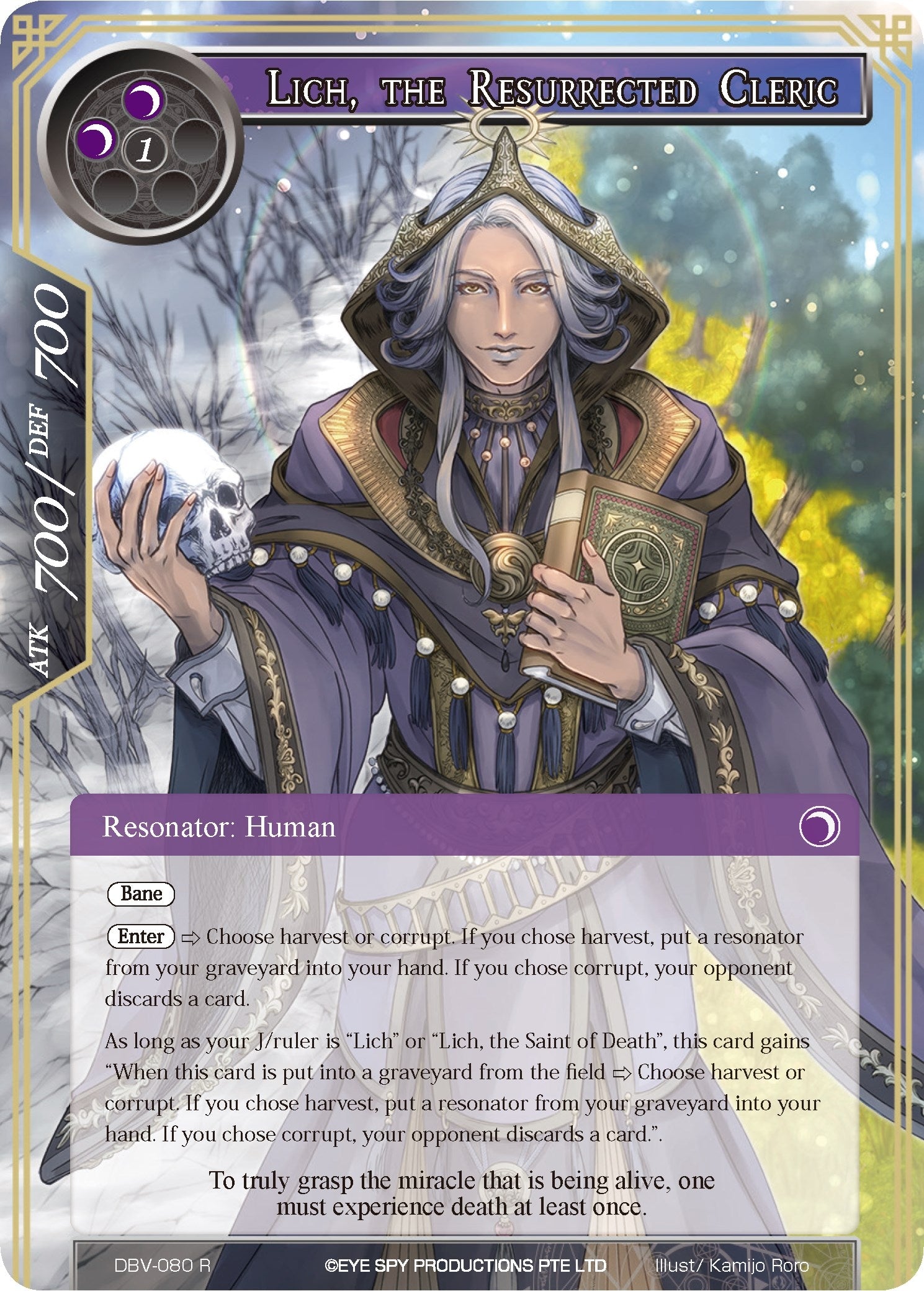 Image for Lich, the Resurrected Cleric (The Decisive Battle of Valhalla) (DBV-080) - Force of Will
