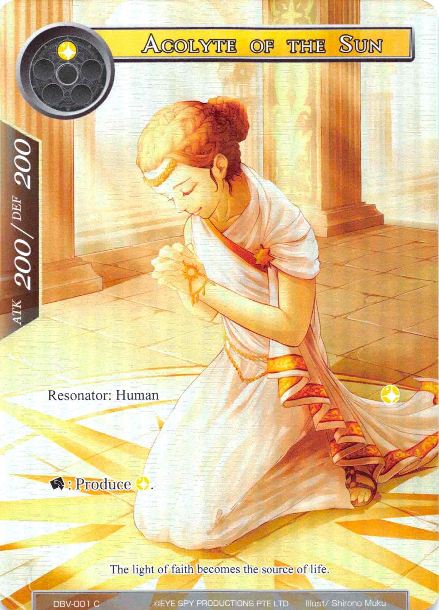 Image for Acolyte of the Sun (Full Art) (The Decisive Battle of Valhalla) (DBV-001) - Force of Will