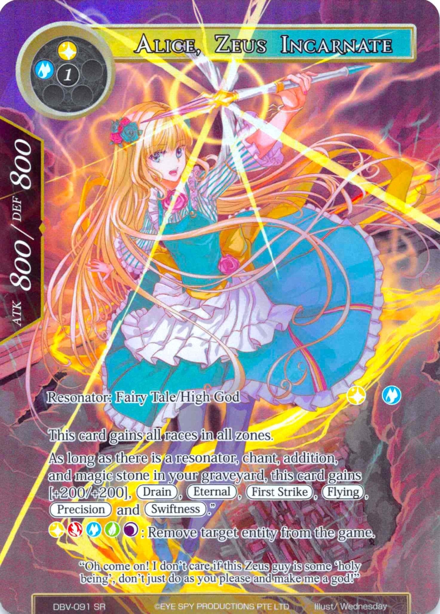 Image for Alice, Zeus Incarnate (Full Art) (The Decisive Battle of Valhalla) (DBV-091) - Force of Will