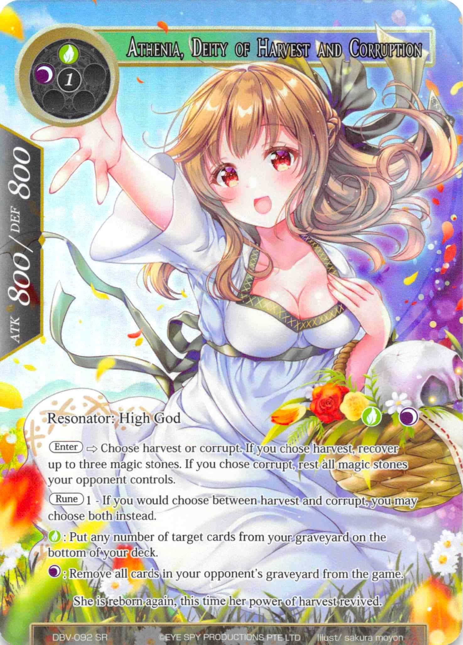 Image for Athenia, Deity of Harvest and Corruption (Full Art) (The Decisive Battle of Valhalla) (DBV-092) - Force of Will