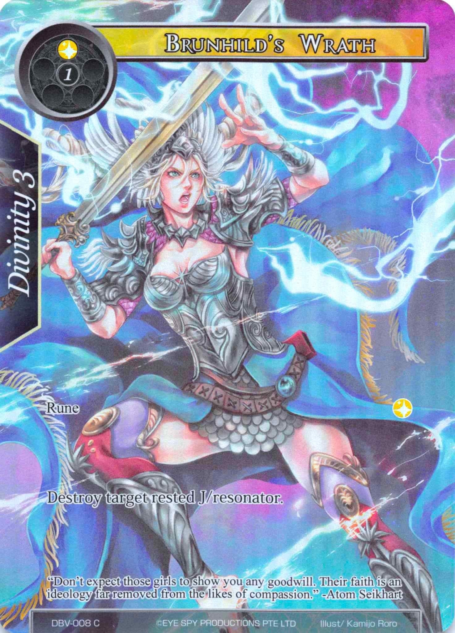 Image for Brunhild's Wrath (Full Art) (The Decisive Battle of Valhalla) (DBV-008) - Force of Will