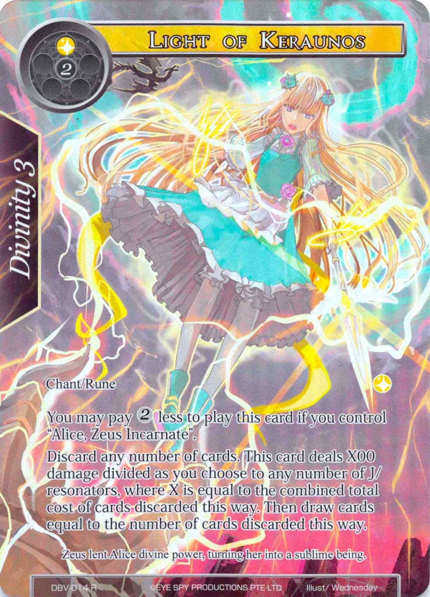 Image for Light of Keraunos (Full Art) (The Decisive Battle of Valhalla) (DBV-014) - Force of Will