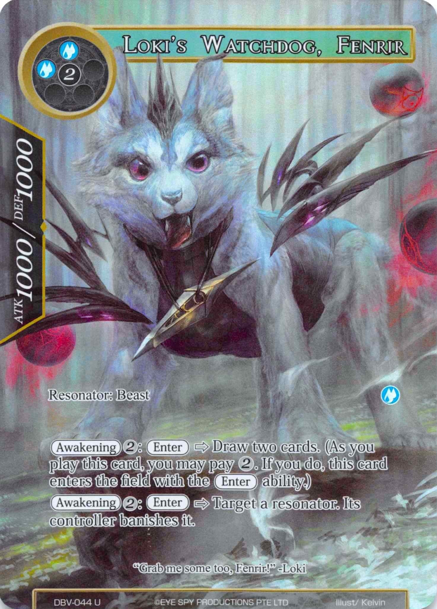 Image for Loki's Watchdog, Fenrir (Full Art) (The Decisive Battle of Valhalla) (DBV-044) - Force of Will