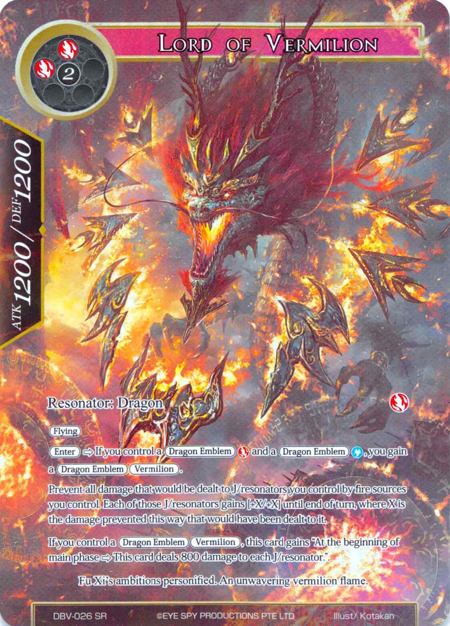 Image for Lord of Vermillion (Full Art) (The Decisive Battle of Valhalla) (DBV-026) - Force of Will
