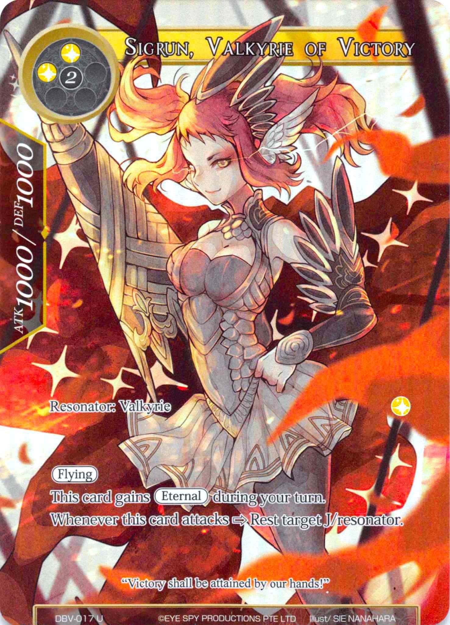 Image for Sigrun, Valkyrie of Victory (Full Art) (The Decisive Battle of Valhalla) (DBV-017) - Force of Will